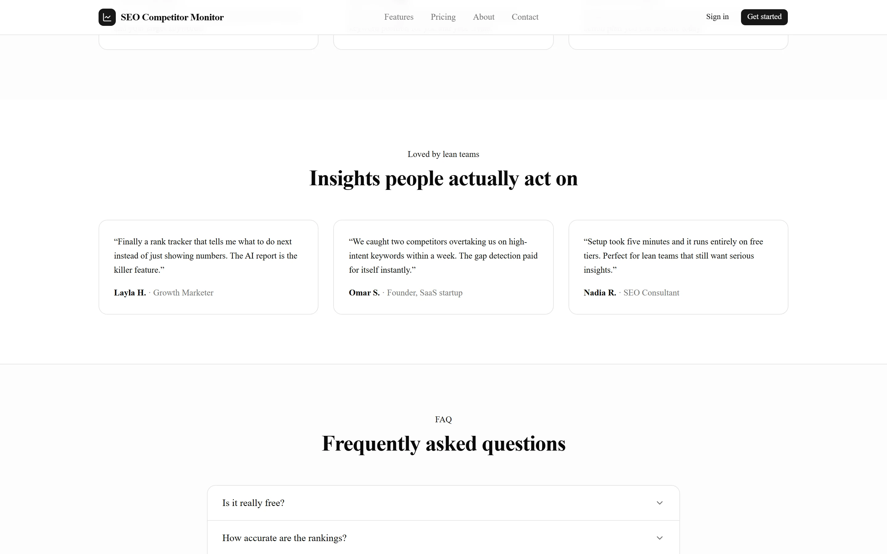 AI SEO Advisor reports with actionable next steps